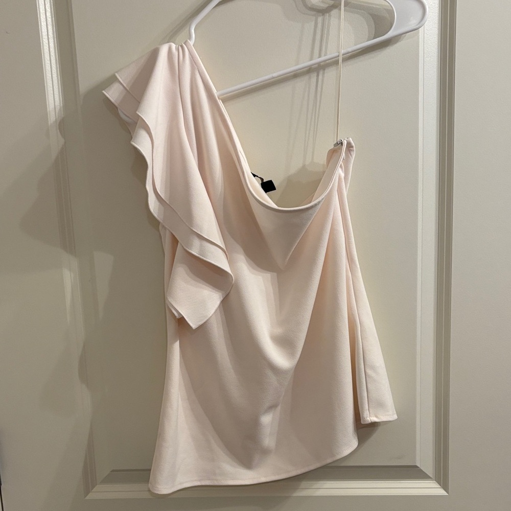Banana Republic Cream One-Shoulder Top